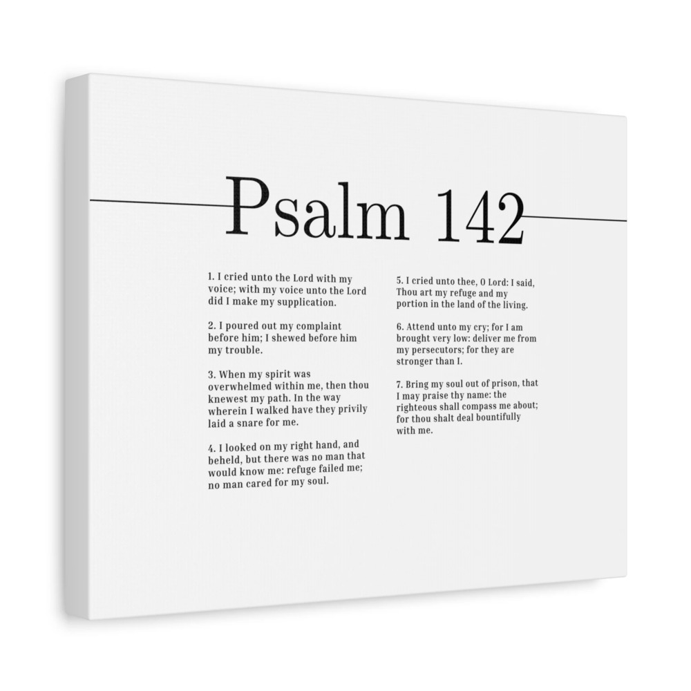 Scripture Canvas Praise Thy Name Psalm 142 Christian Wall Art Bible Verse Print